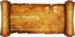 Vass Romuald névjegykártya
